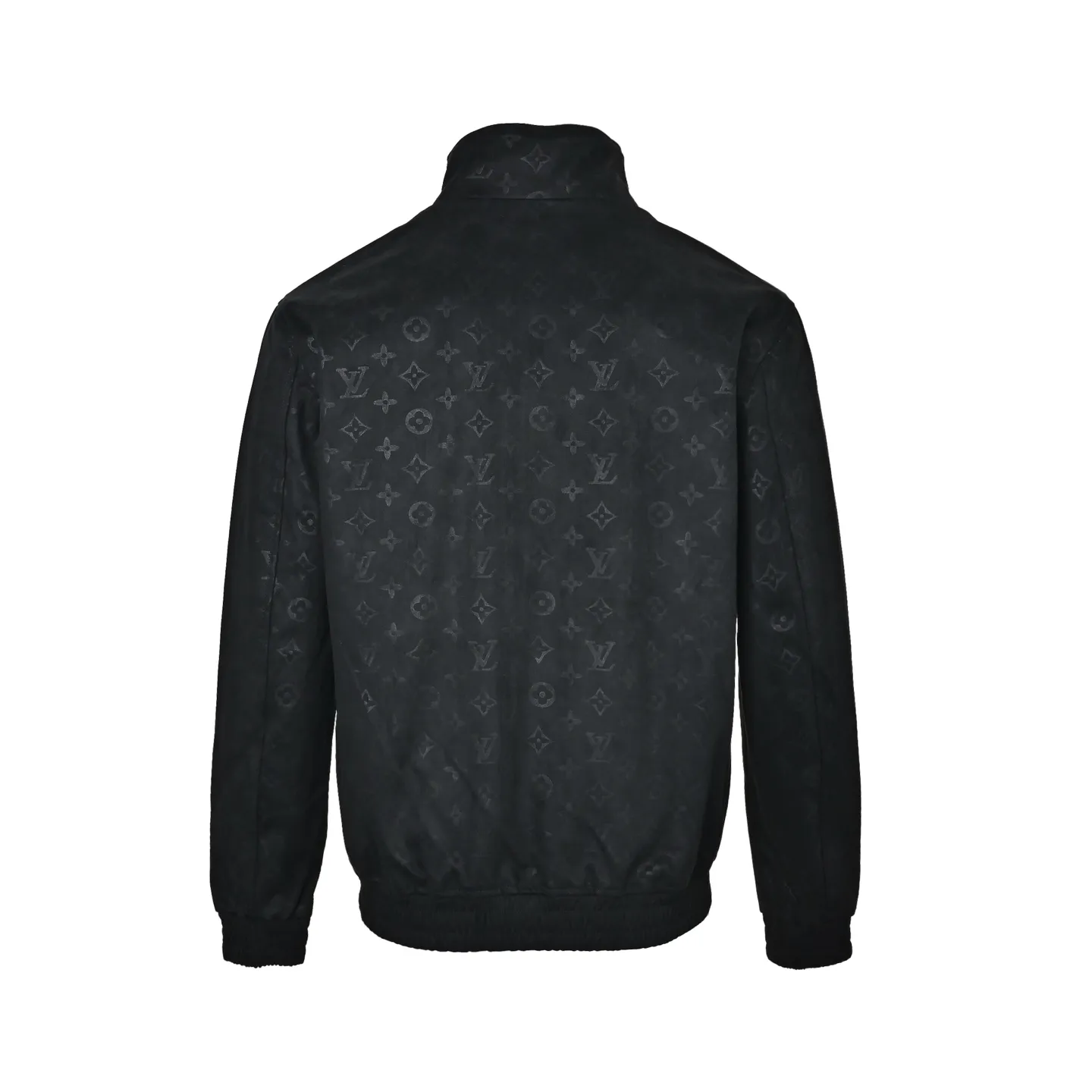 Louis Vuitton/Louis Vuitton aircraft button all-over printed embossed suede stand-collar jacket
